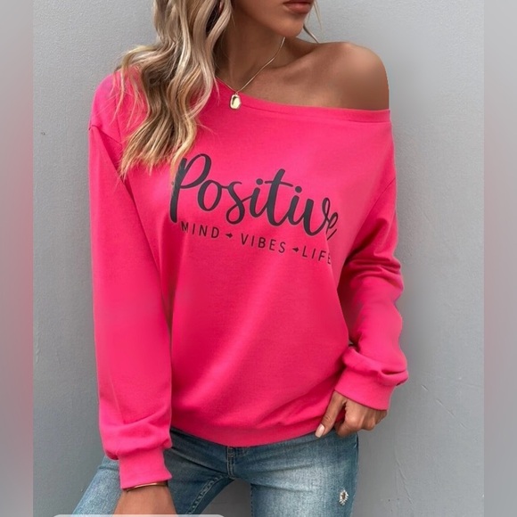 POSITIVE VIBES Drop Shoulder Sweatshirt. - Picture 5 of 16